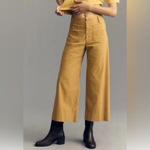 Maeve by Anthropologie Colette Cropped Wide-Leg Pants High Rise Size 32